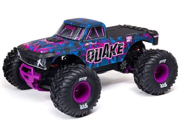 C-ARA3537T3 Arrma 1/10 QUAKE 223S DSC 2WD RTR Brushless Monster Truck, Purple
