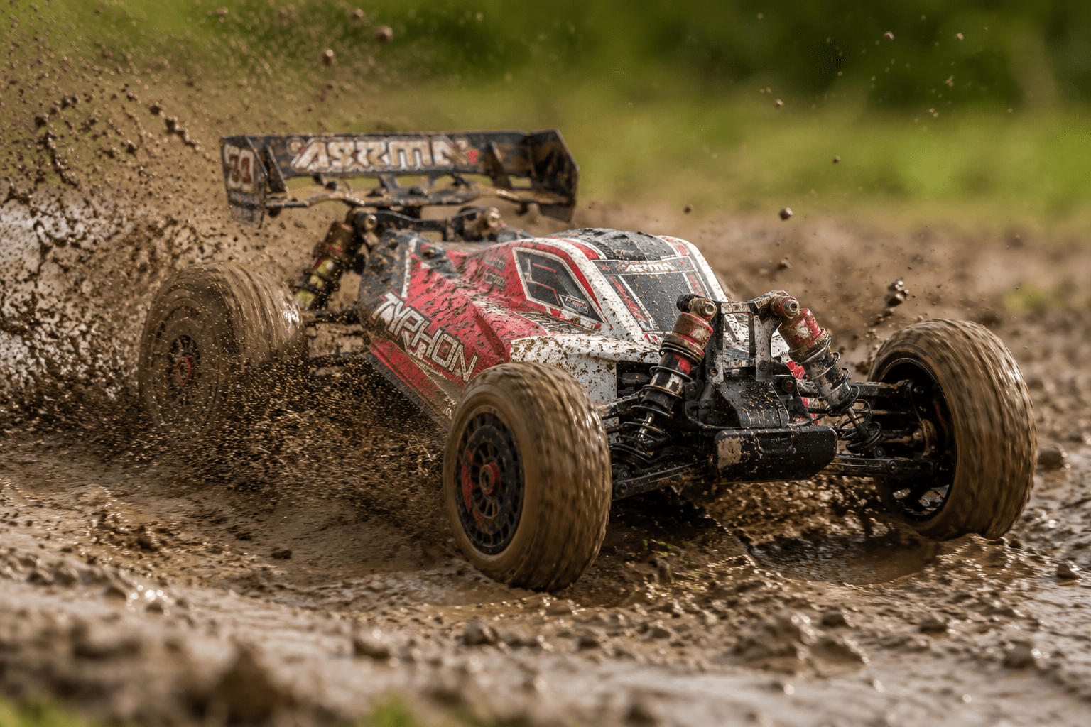 RC car in the mud